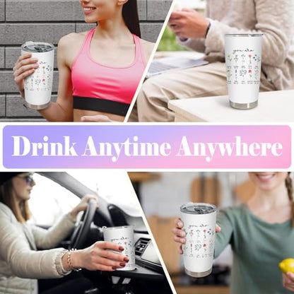 Inspirational Christian Floral Tumbler, You Are Bible Verse Religious Stainless Steel Tumbler with Lid and Straw 20oz, Christian Faith Based Gifts Travel Coffee Cup - color: youare