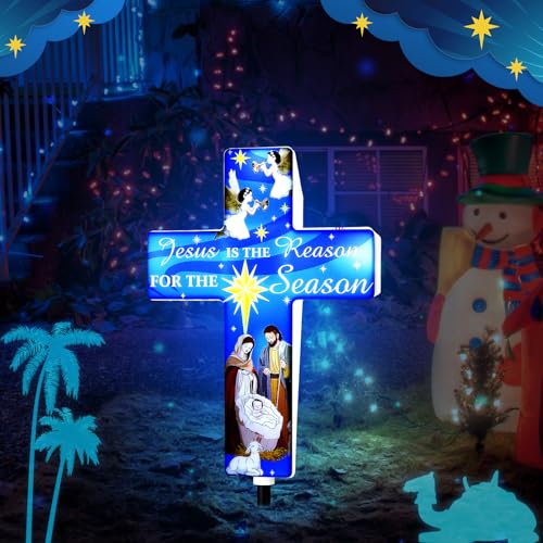 Yousoontic Christmas Solar Stake, Jesus is the Reason for the Season - style: Jesus is the Reason for the Season