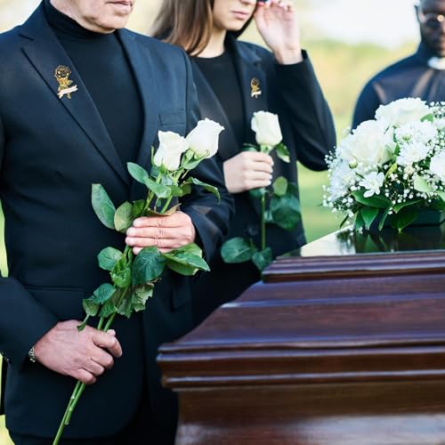 Misdary Funeral Favors Guest Memorial Rose Pin - color: Black