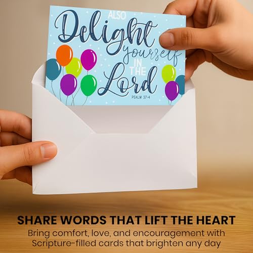 Birthday Cards 120PK with 6 Bible Verses – Christian Birthday Cards Bulk, Religious Greeting Cards with Envelopes, Scripture Cards for Men & Women, Inspirational Christian Cards for Any Occasion