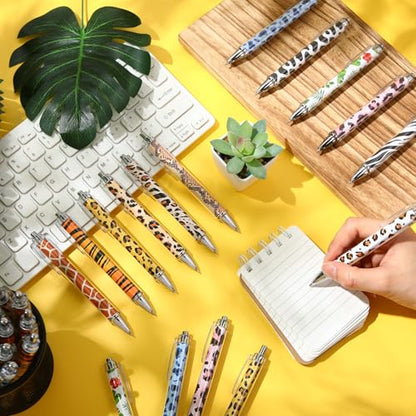 Dispowreath 48 Pcs Animal Print Pens Safari Jungle Cheetah Ink Pens - style: Animal