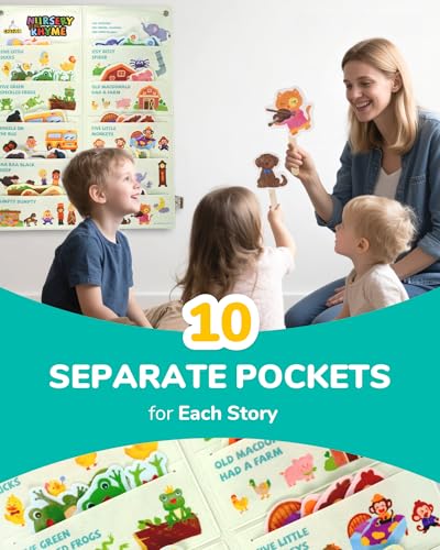 CHEFAN Felt Board Story Sets for Circle Time, 10 Nursery Rhymes for Kids