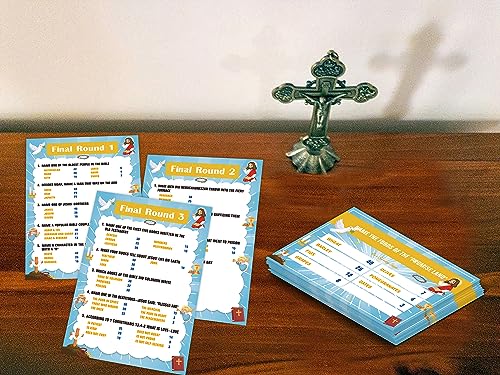 Bible Games for Adults and Family,Family Feud Game for Adults,Bible Study,Religious Gifts,Cards Christians Like,Bible Trivia,Fun Games for Family Game Night,15 Game Cards+3 Instruction Cards,O2 - color: Bible Game02