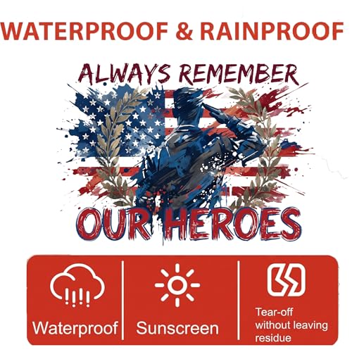 Always Remember Our Heroes Memorial Car Decal - color: Sticker Always Remember Ours Heroes 250
