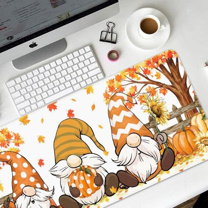 Britimes Large Mouse Pad, Mouse Pad, 31.5 x 15.7 Inch, Polka Dot Pumpkin - color: Fall Gnome