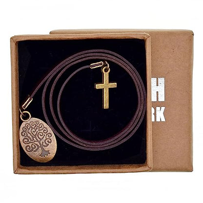 BLBMH Leather Tree of Life Bible Bookmark Ribbon Book Mark for Men - LB2 - color: Alb2