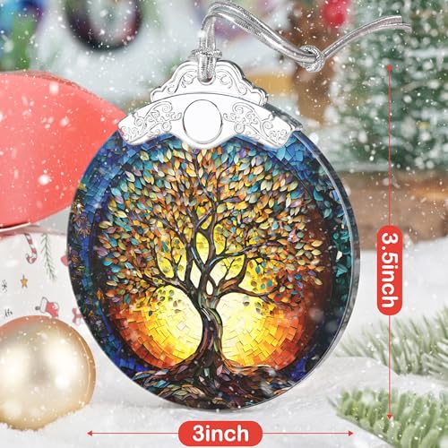 Stained Glass Ornaments, 2026 Christmas Ornament, Christmas Tree Ornament, Heirloom Keepsake, Gift Exchange, Gifts Idea - Tree of Life Decor - color: The Tree of Life