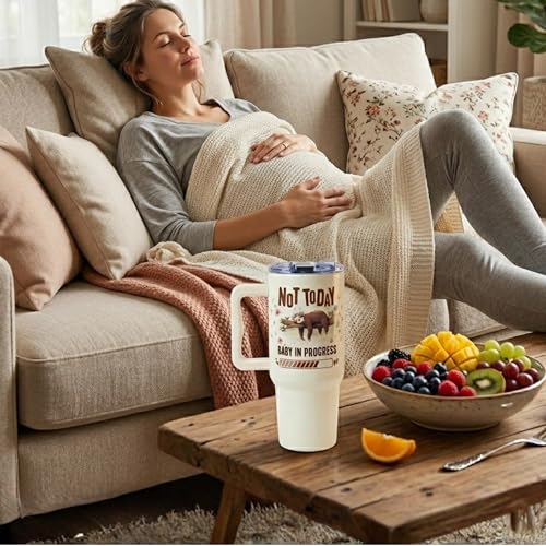 Mom to Be Gift, Pregnancy Gifts for Expecting Mom, Pregnant Gifts, Tumbler Gift for Pregnant Birthday Christmas Xmas, Mama to Be Soon to Be Expecting Mother 40 Oz Tumbler with Handle and Straw - color: Mom to be