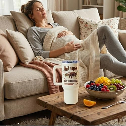 Mom to Be Gift, Pregnancy Gifts for Expecting Mom, Pregnant Gifts, Tumbler Gift for Pregnant Birthday Christmas Xmas, Mama to Be Soon to Be Expecting Mother 40 Oz Tumbler with Handle and Straw - color: Mom to be