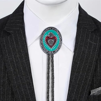 GelConnie Bolo Tie for Women Heart Cowboy Necktie Flower Gothic Mens Bolo Ties Bolero Necklace Red Western Ties for Men - color: Blue Bolo Tie Women