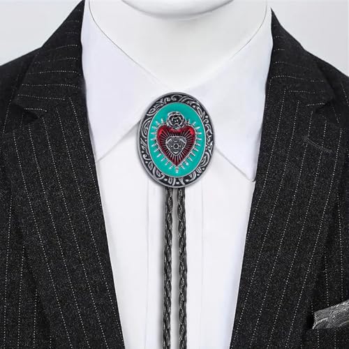 GelConnie Bolo Tie for Women Heart Cowboy Necktie Flower Gothic Mens Bolo Ties Bolero Necklace Red Western Ties for Men - color: Blue Bolo Tie Women
