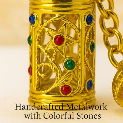 Anointing Oil Bottle Keychain, Gold - color: Gold