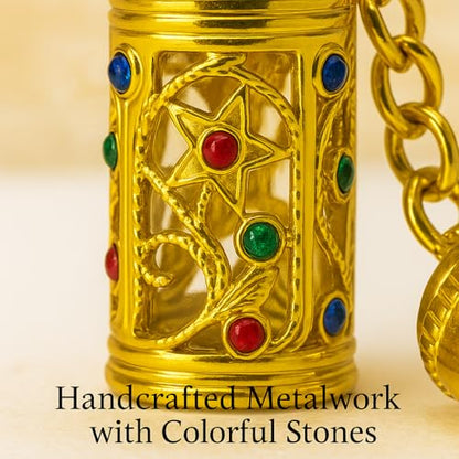 Anointing Oil Bottle Keychain, Gold - color: Gold
