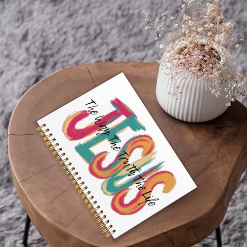 Jesus The Way The Truth The Life Christian Spiral Notebook Journal 5.5x8.3 Inch, Bible Journaling Supplies, Religious Cross Scripture Hardcover Journal Notebook for Study Work Office - color: The Way The Trnth The Life