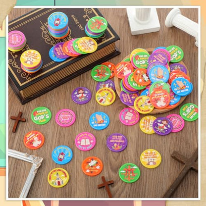 Eersida 120 Pcs Christian Coins Bulk Bible Verse Jesus Tokens, Novel - style: Novel