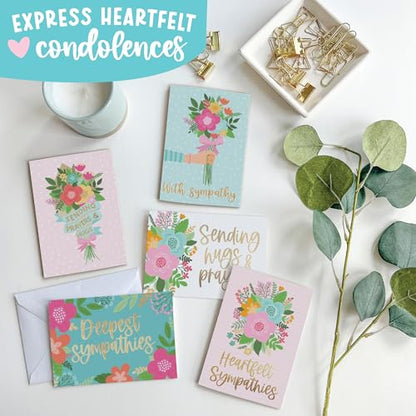 54 Sympathy Cards with Envelopes Bereavement Cards for Loss of Loved One - style: Floral Pastel 54 pcs