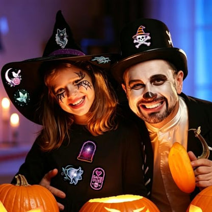 Halloween Neon Stickers 50 Pieces, Spooky Vinyl Decals for Party - color: Non-luminescent-500ksyy