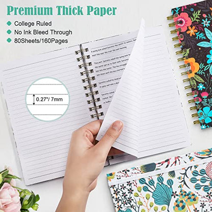 OMEYA Spiral Notebook, A5 Lined Journals for Women, College Ruled 160 Pages - color: White Fruit, size: A5