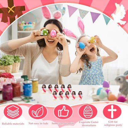 Bememo 25Pcs Mini Jesus Figure for Religious Favor,Rose Red - color: Rose Red