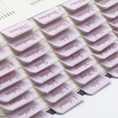 Mr. Pen- Bible Tabs, 75 pcs, Soft Pink, Bronze Foil Lettering, Laminated Bible Tabs for Women and Men - color: Baby Pink