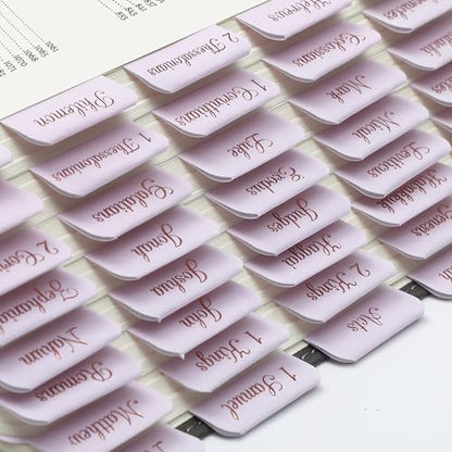 Mr. Pen- Bible Tabs, 75 pcs, Soft Pink, Bronze Foil Lettering, Laminated Bible Tabs for Women and Men - color: Baby Pink