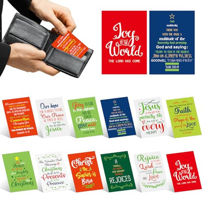60 Pcs Christmas Bible Verse Gold Foil Wallet Cards, 3.5 Inch - color: Christmas