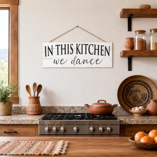 Farmhouse In this Kitchen, we dance Signs Wall Hanging 6" x 14.5" - color: Kitchen