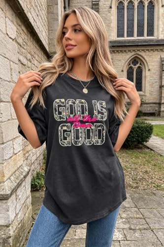 Christian Oversized Shirts Women Religious Faith Shirt Bible Verse Gifts Inspirational Graphic Jesus Tee - color: Grey5, size: XX-Large