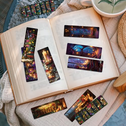Wxiben 100 Pcs Dark Academia Bookmarks Floral Library Book Page Marks Gifts - color: Dark Academia