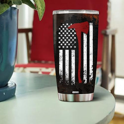 Personalized Firefighter Tumbler Gifts for Men Women Insulated Stainless Steel 20oz With Lid Coffee Mug Gift for Firefighters Fire Department First Responder - color: FIREFIGHTER