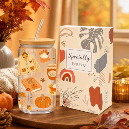 Fall Reading Tumbler Pumpkin Spice Cup with Lid Straw - style: fall reading
