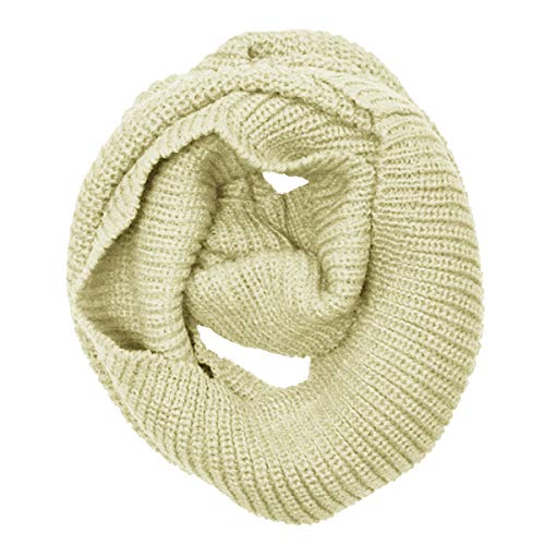 Wrapables Thick Knitted Winter Warm Infinity Scarf - color: Beige