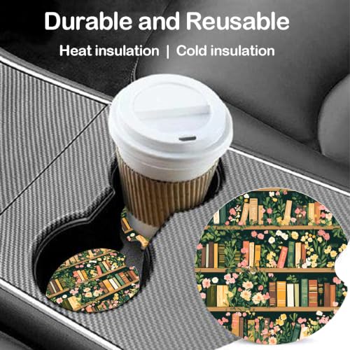 Ceramic Car Coasters – Absorbent Car Cup Holder Coaster Set for Women, Cute Aesthetic Car Accessories for Girls, 2 Pack (Blue Steel) - color: Blue Steel