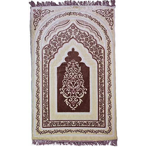 Modefa Orthopedic Prayer Rug | Padded Foam Cushion Janamaz Sajjada | One Inch Thick Soft Velvet Islamic Namaz Sajadah Carpet (Pink) - color: Pink