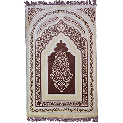 Modefa Orthopedic Prayer Rug | Padded Foam Cushion Janamaz Sajjada | One Inch Thick Soft Velvet Islamic Namaz Sajadah Carpet (Pink) - color: Pink