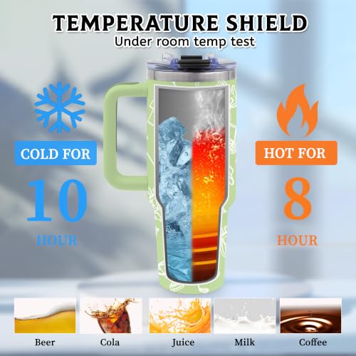 Golf Gift for Men, 40oz Tumbler with Handle & Straw - color: Golf