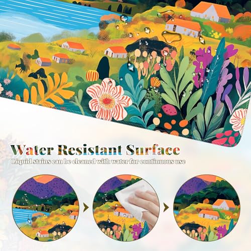 iCasso Large Gaming Mouse Pad 35"x16",Waterproof Desk Mat,Oil Painting - color: Oil Painting