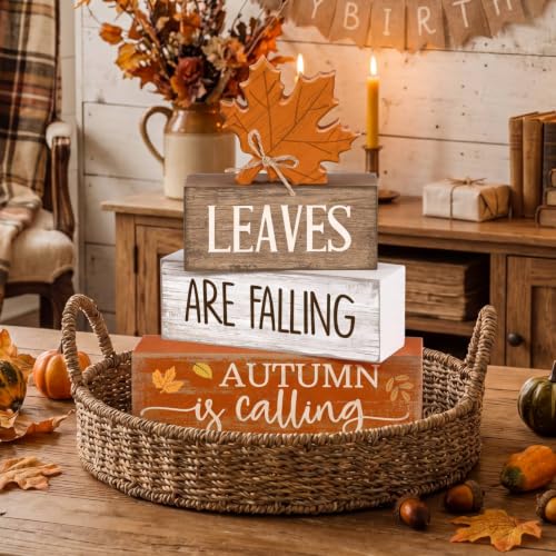 Lineshading 4 Pcs Fall Table Decor Wooden Maple Leaf, Autumn Leaves Sign - style: Autumn Cup
