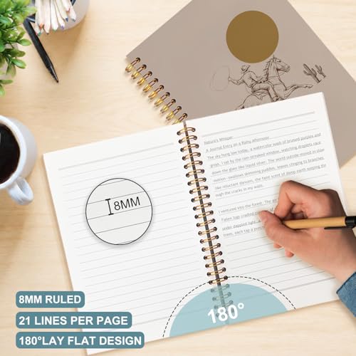 Boho Western Cowboy Spiral Notebook 5.5x8.3 - color: White Boho Western Cowboy