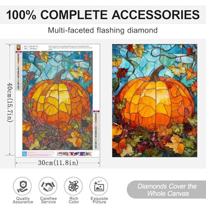 Pumpkin Diamond Art Kits for Adults,Fall Diamond Painting Kits for Beginner - color: JOJO-DP94
