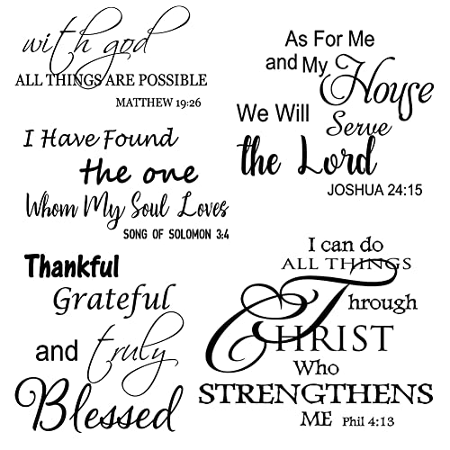 Bible Verse Wall Decals Vinyl Wall Quotes Stickers Inspirational Quotes Wall Decal Peel and Stick Wall Decor Religious Wall Decoration for Living Room Bedroom Office Bathroom
