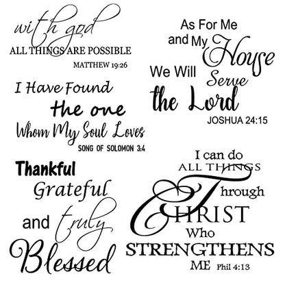 Bible Verse Wall Decals Vinyl Wall Quotes Stickers Inspirational Quotes Wall Decal Peel and Stick Wall Decor Religious Wall Decoration for Living Room Bedroom Office Bathroom