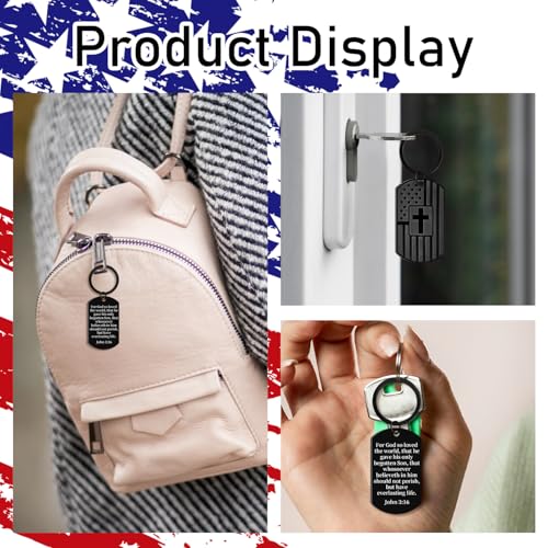 AXEN Christian Gifts for Men, Religious Keychain with Bible Verse Scripture for Dad, Son, Brother, Boyfriend - color: Style 4