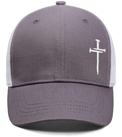 Christian Jesus Cross Hat - Faith Hats for Men Women - Religious Gifts for Thanksgiving Christmas - color: Cross/Carbon