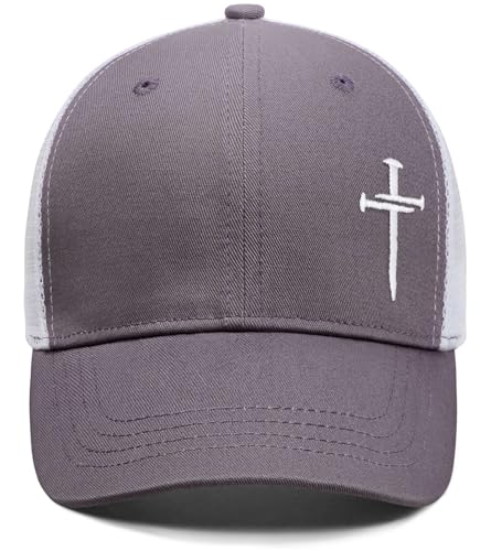 Christian Jesus Cross Hat - Faith Hats for Men Women - Religious Gifts for Thanksgiving Christmas - color: Cross/Carbon