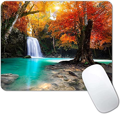 Deep Forest Waterfall Mouse Pad,Non-Slip Rubber Base Wireless Gaming MousePads for Computers Laptop Office,Cute Mouse Pads with Designs for Women - color: S135