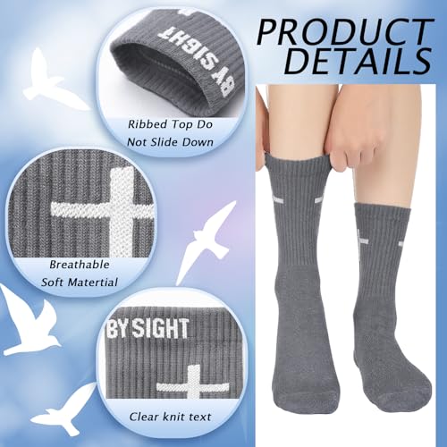 Chicingyou Christian Cross Socks for Men Youth, Us Size 6-12 - color: Grey