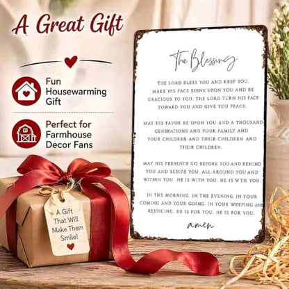 Christian Blessing Prayer Farmhouse Aluminum Metal Sign 8 x 12 Inch