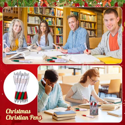 50 Pcs Jesus is the Reason Pen Christmas Christian Pens Gift Bulk Bible Verse Retractable Ballpoint Black Ink Party Favor with Rubber Grip for Xmas Sunday School Baptism Stationery Supplies