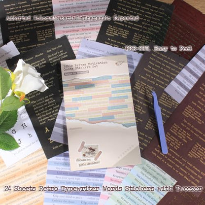 Quote and Sayings with Bible Verses Stickers for Journaling, 846Pcs Word Stickers, 24 Sheets Gold Foil Small Talk Sticker Book for Junk Journal Supplies, Scrapbooking, Bujo, Card Making - color: Quote and Bible Verse Sticker Book